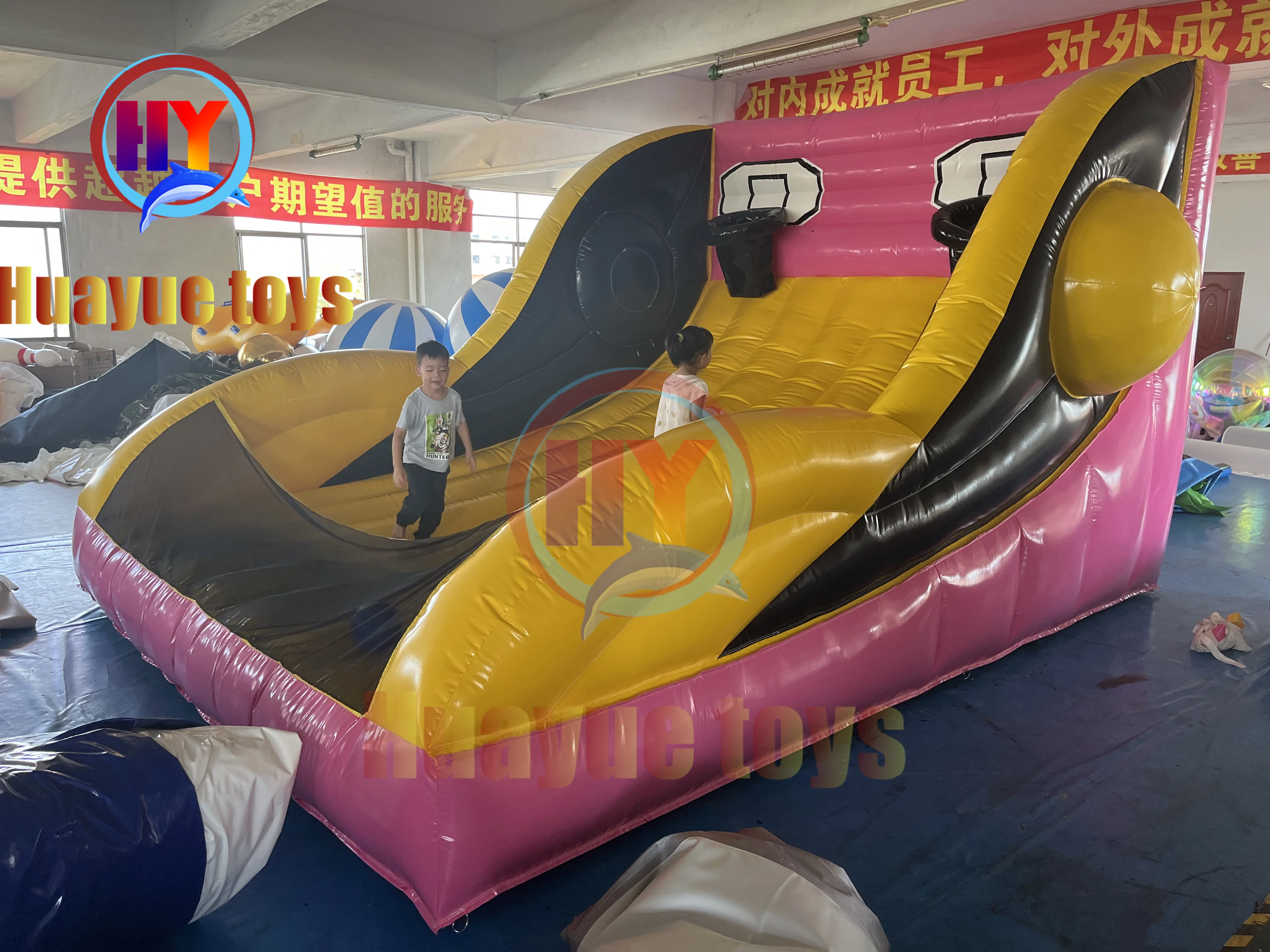 Indoor Kids Shooting Games Inflatable Basketball Shooting Machine Basketball Sport Carnival Game Inflatable Hoop