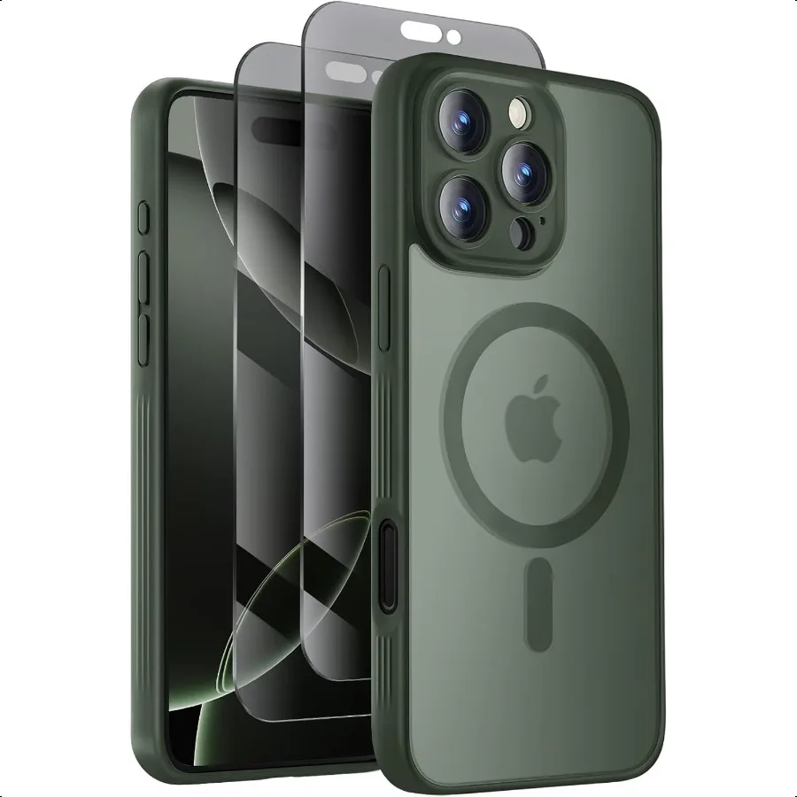 

Designed for iPhone 16 Pro Case Compatible with MagSafe with Privacy Screen Protectors X2 [Camera Protection] [15FT Military Dr