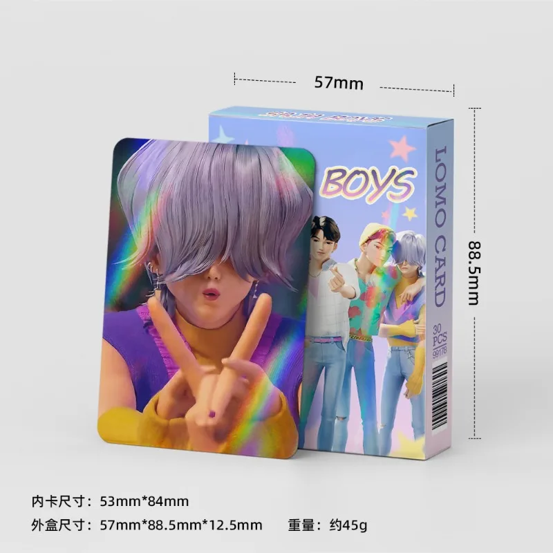 30개 레이저 카드 만화 사진 컬렉션 카드 KPOP 마녀 사냥꾼 샤크 보이즈 플래시 카드 로모 카드