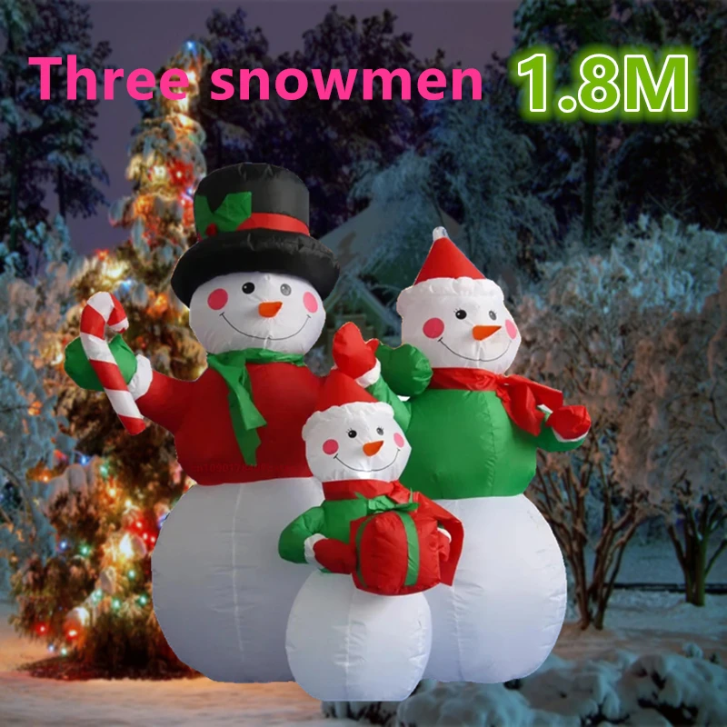 Inflatable Santa Claus, snowman, Shake your head bear, LED light decoration, Christmas and New Year party garden decoration
