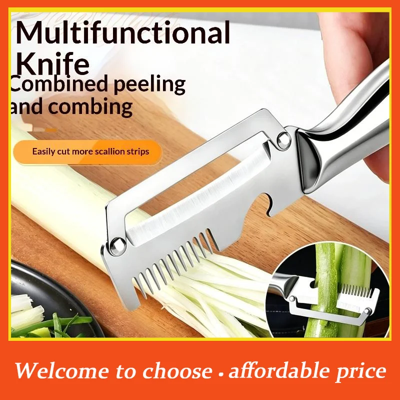 **Multifunctional 3-in-1 Stainless Steel Peeler Vegetable & Fruit Slicer Shredder Versatile Kitchen Tool For Peeling Shredding'