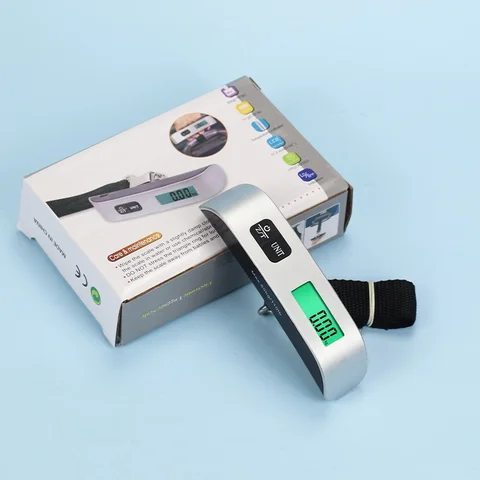 50kg Portable Hanging Scale Electronic Hand Luggage Scale Digital Display Suitcase 110lb Travel Baggage Bag Weighing Tools