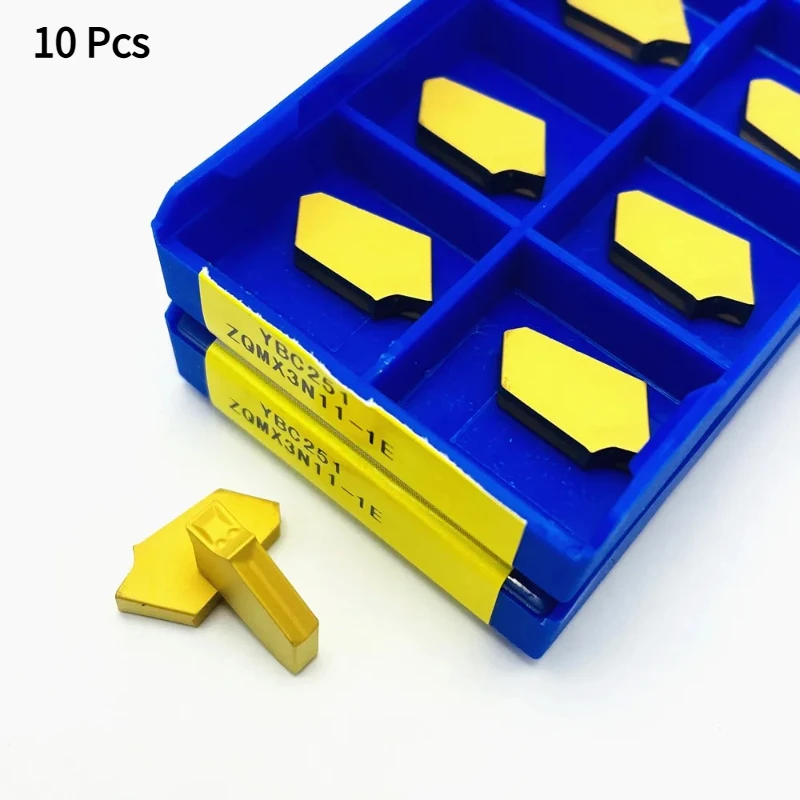 

10 шт. YBC251-ZQMX3N.4N.5N.6N-1E Лезвие с ЧПУ с одной головкой для резки канавки