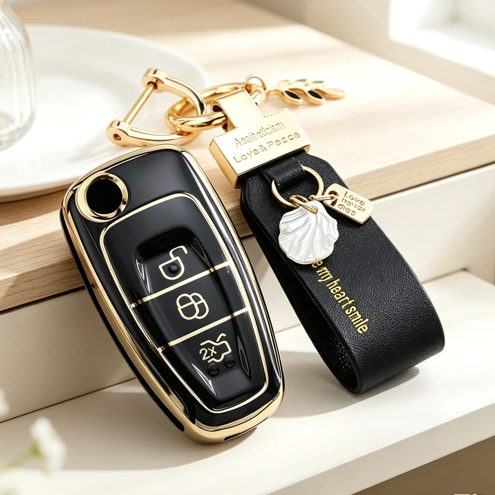3 Button TPU Car Remote Key Fob Cover Case for Ford Ranger C-Max S-Max Focus MK3 Galaxy Mondeo Transit Tourneo Custom