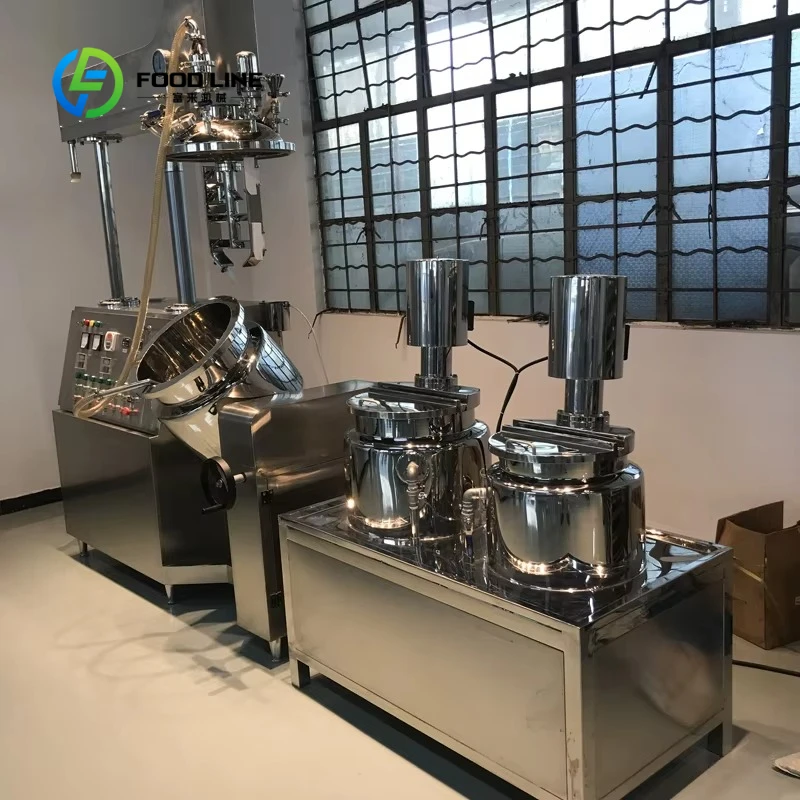 Hydraulic Lifting Vacuum Homogenizer High Shear Emulsifier Mixer Cream Ointment Shampoo Liquid Soap Stainless Steel Mixing Tank