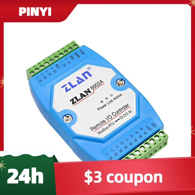 

IoT Intelligent 2 AI 4 DI 4 DO Дистанционный контроллер ввода-вывода RS485 Modbus RTU Цифровой пульт дистанционного управления ZLAN6002A