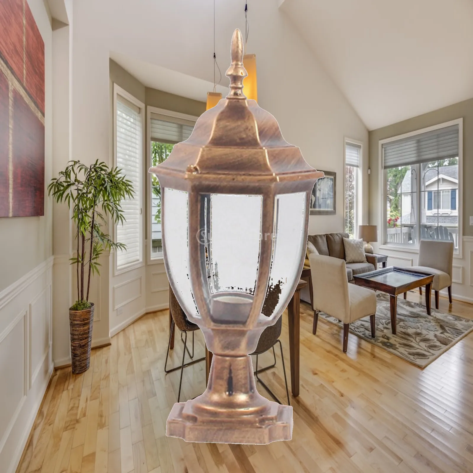 Traditional Clear Glass Lampshade Outdoor Post Lamp Cover Die Cast Aluminum Waterproof for Yard Pathway Porch Lighting