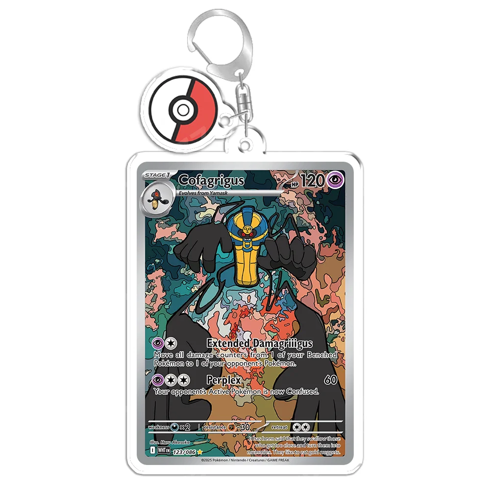 Keychain for Pokemon Dwebble Lampent Rapidash Cofagrigus Anime Game Fans Gifts Recycled Acrylic Backpack Pendant Decoration Rare view 4