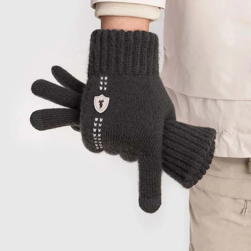 Gift Acrylic Fibres Unisex Anti-cold Mittens Thickened Soft Dual-use Gloves Korean Style Solid Color Half Finger Gloves Unisex