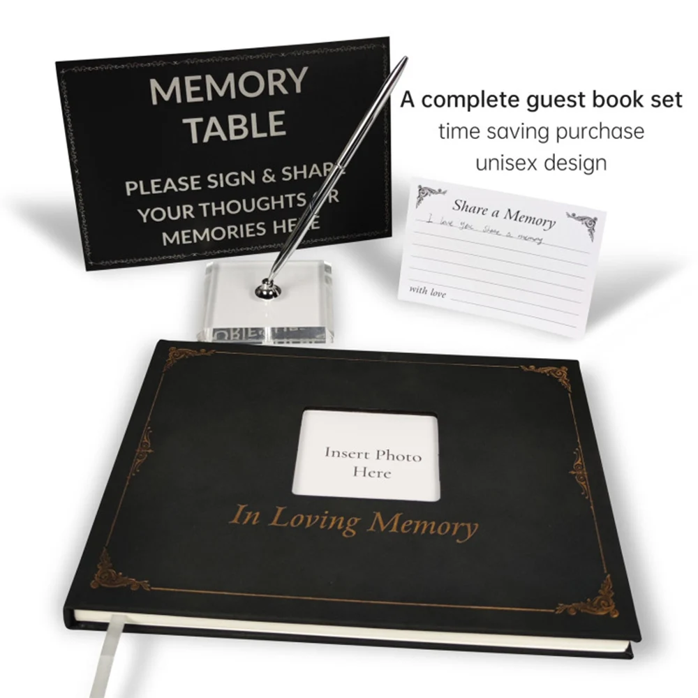 Funeral Signature Guest Book Black Wedding Plan Book DIY Album Scrapbook Sign in Personalized Day of the Dead Party Guest Book