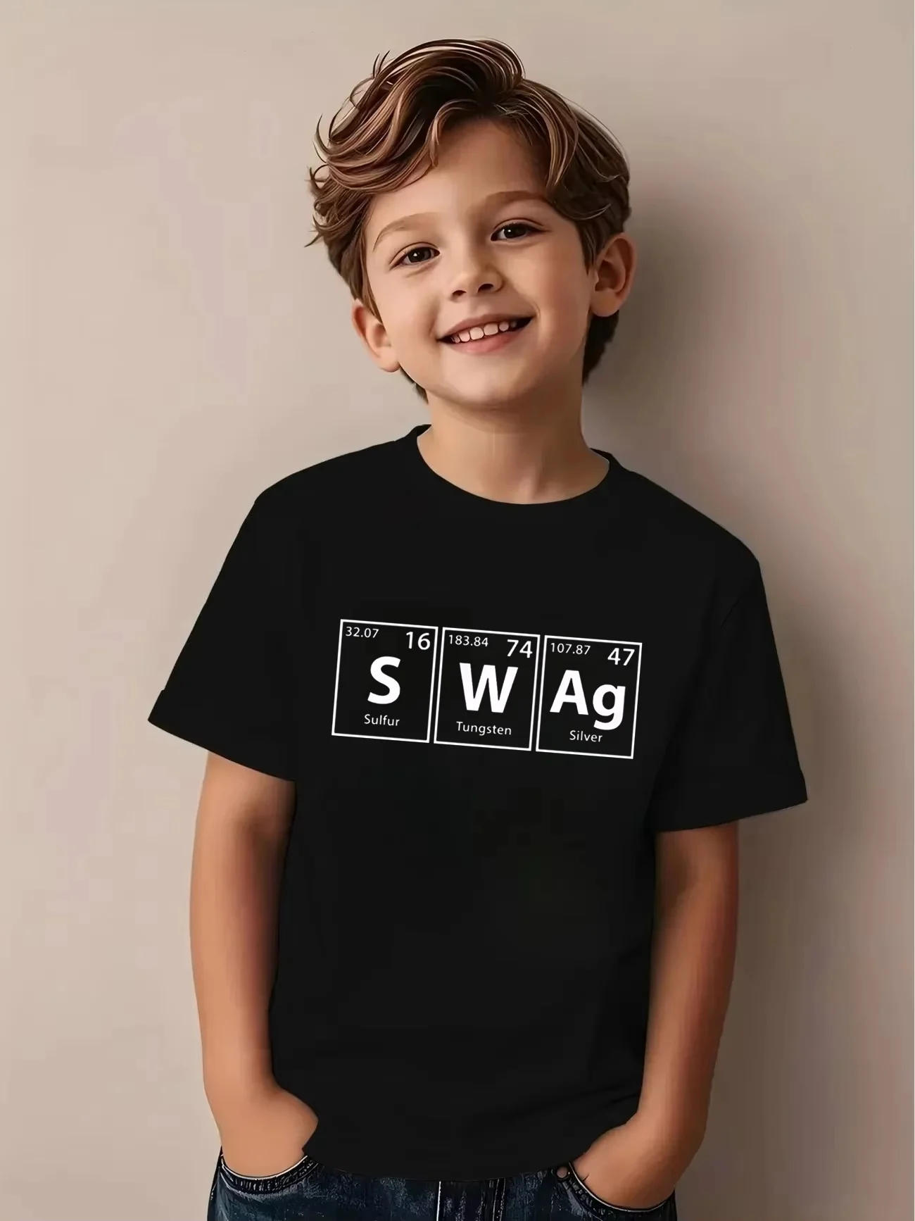 Summer Boy Girl Swag Funny Periodic Table Science Letter  T Shirt Kids Baby Youth Men Women Tee Streetwear Meme Graphic Y2K top