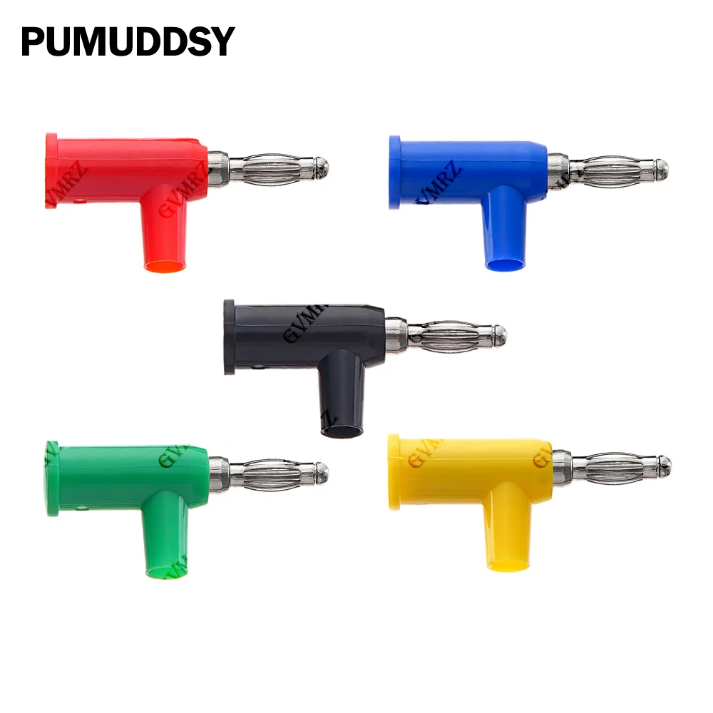 5PCS 4MM Banana Plug Stackable Screw Type Without Welding Audio Multimeter Pen Plug Connector Pure Copper Red Green 4MM Blue
