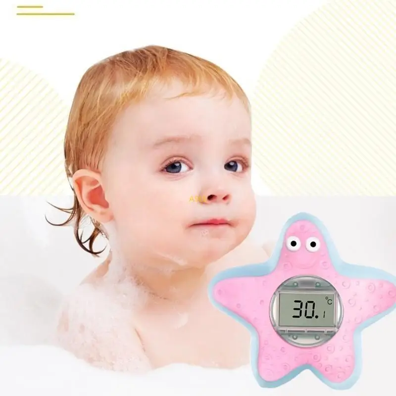 الأسرة 2 في 1 درجة حرارة درجة حرارة حمام الأطفال ، مقياس درجة حرارة الماء التفاعلية آمنة #3