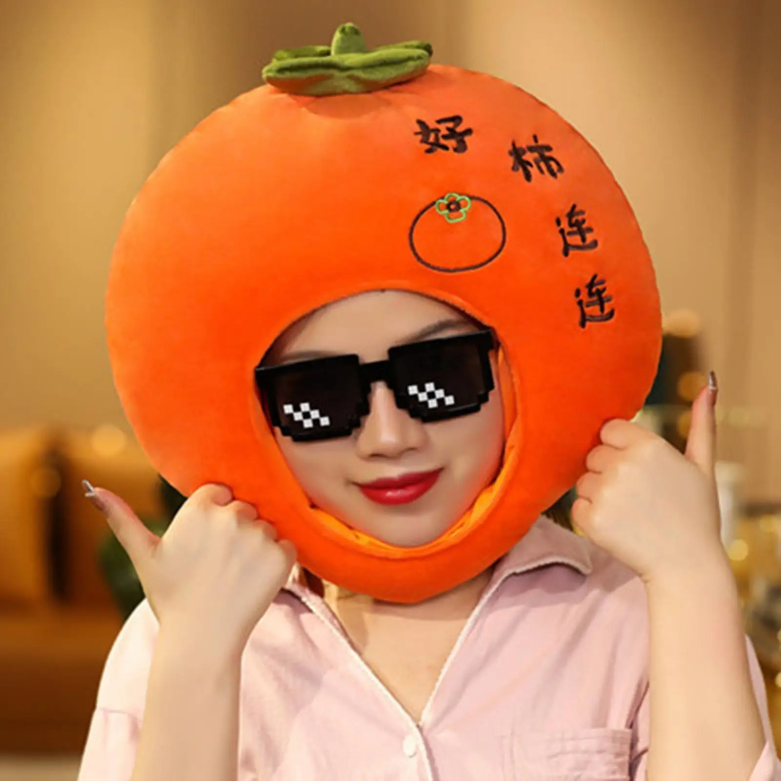 Sombrero de felpa naranja, vestido elegante de dibujos animados, accesorios suaves para fotos, regalo, sombrero de vestir, gorro de fruta para invierno, vacaciones de Halloween, Cosplay para niñas