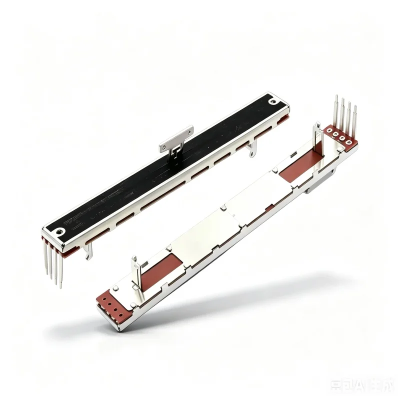 1pc ALPS 128mm B10K Linear Slide Fader Switch 4‑Pin No‑Motor T‑Handle 100mm Travel, Dustproof Film Included, Compatible