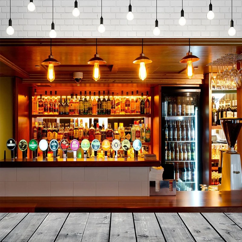 Fondo Fotográfico para Discoteca, Pub, Bar, Mostrador, Whisky, Vino, Bebidas, Alcohol, Cafetería, Restaurante, Estante de Bebidas, Fiesta en Casa, Decoración de Pared