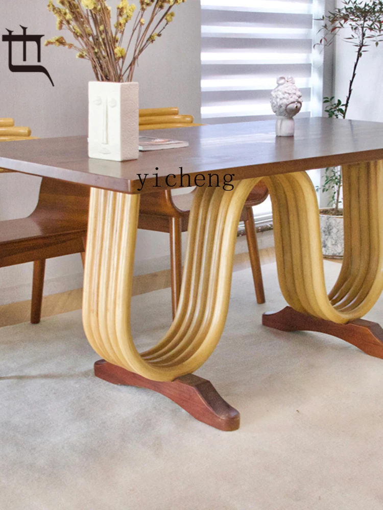 XL Agate Rattan Solid Teak Office Real Rattan Design Rectangular W Desk Dining Table