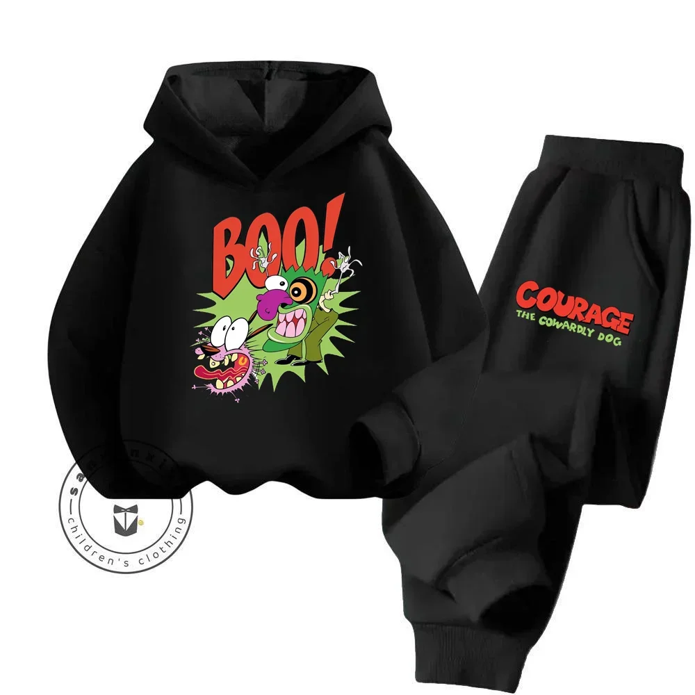 Courage the Cowardly Dog Kid\'s Cute Clothing Lively Ensembles Adorable Prints Suitable for Young Children Must Have Hoodie Set