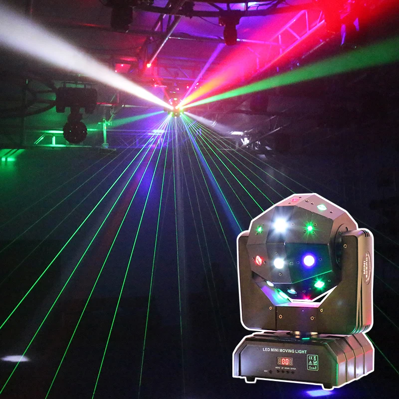 LED 3 In 1 Strobe Rotating Moving Head Professional DJ Laser  Disco Ball Lights  DMX For Disco Ktv Club Parties