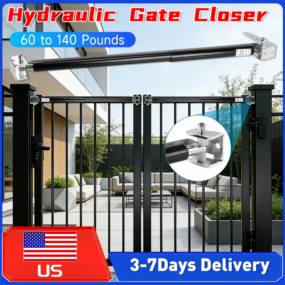 

Комплект из 6 гидравлических доводчиков для ворот TB200B, автоматическая дверная фурнитура, усилие 60-140 фунтов, для ворот шириной 40-64 дюйма, аксессуары