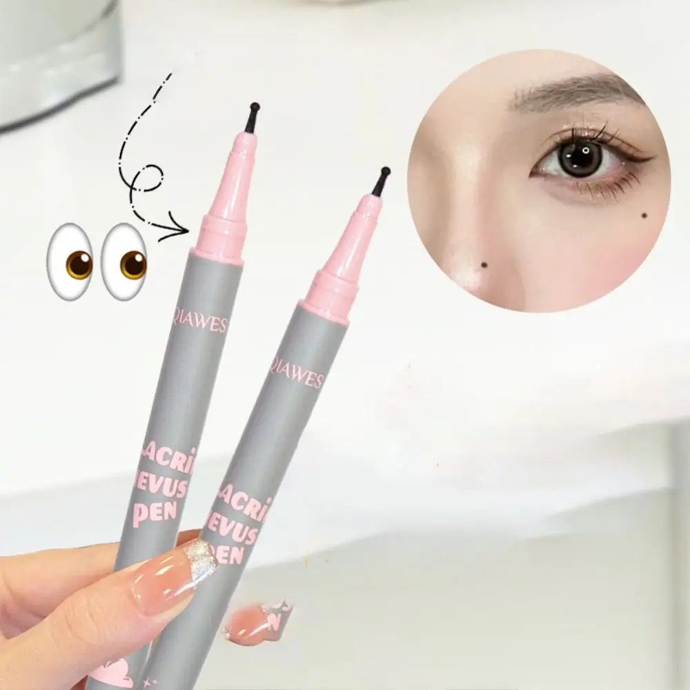 Durable Natural Face Fake Freckles Pen Lightweight Sweatproof Face Fake Tear Mole Pen Waterproof Round Head Eyebrow Pencil Girl