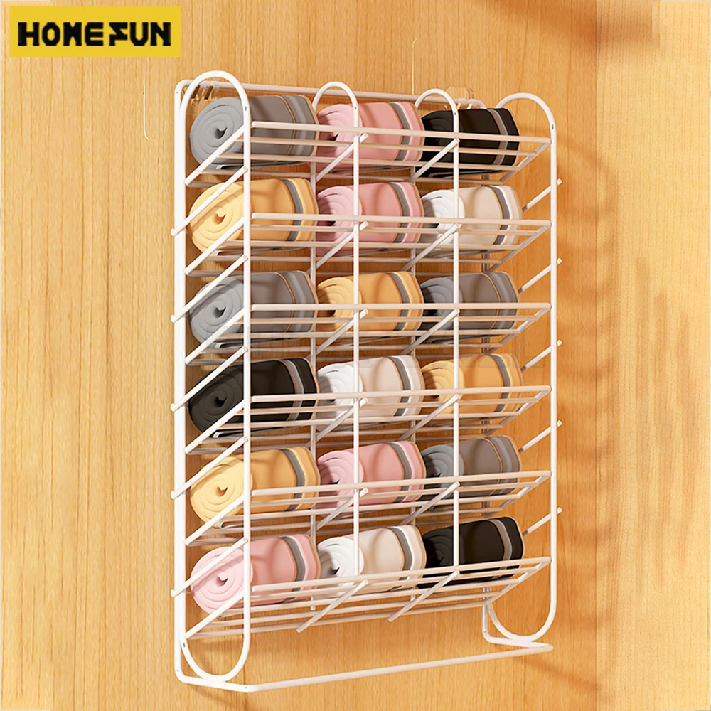 4/9/18 Grid Underwear Organizer Rack Compartment Storage Box Iron Wall-mounted Perforation-free Underwear Organizer Racks