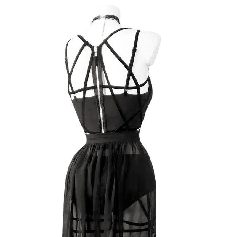 Preto três conjuntos de alças vestido com almofadas no peito feminino sleepwear lingerie erótica roupa interior sexy vestido quente lingerie sexy