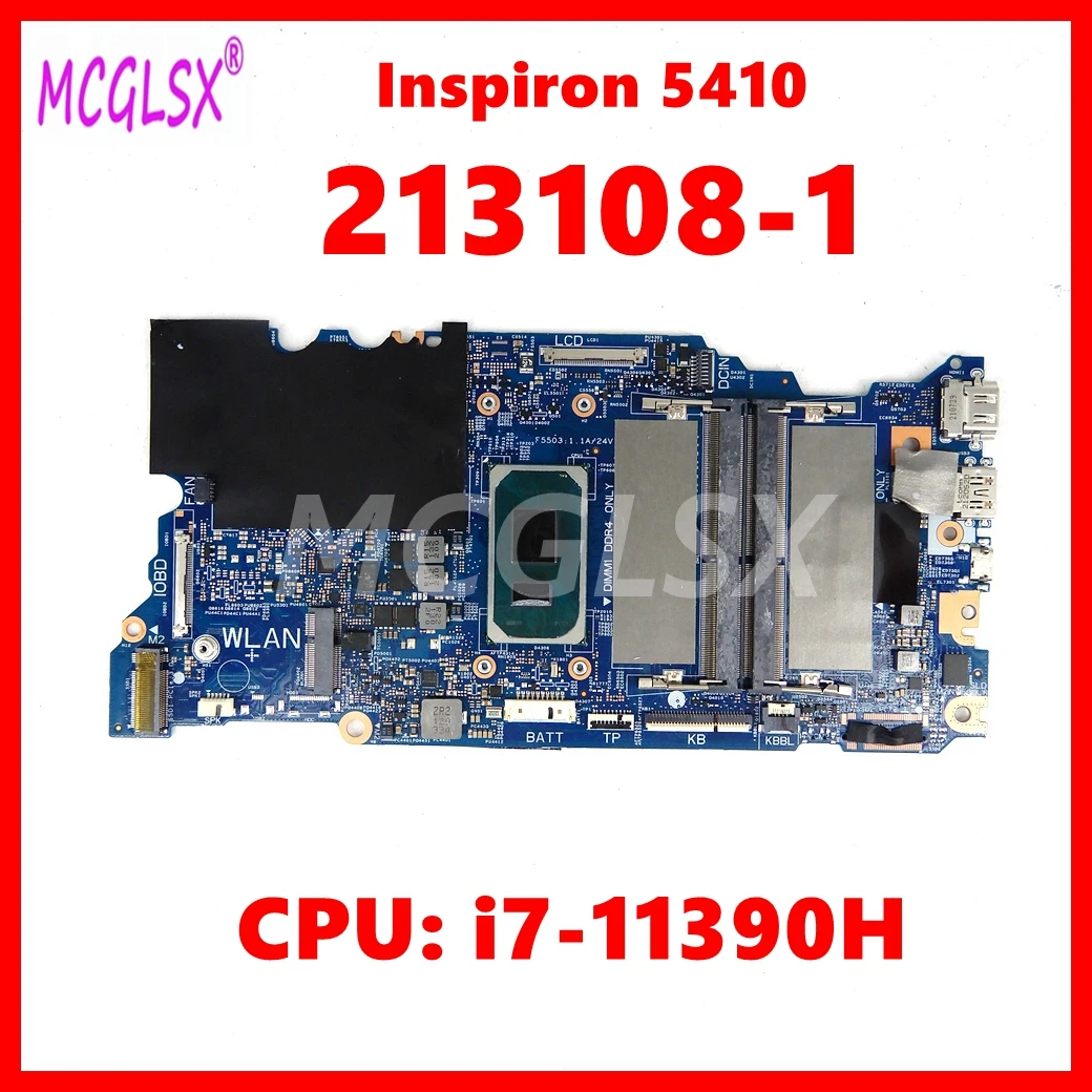 213108-1 Notebook Mainboard For DELL  Inspiron 15 5410 Laptop Motherboard  With i7-11390H CPU CN-0G4KXN