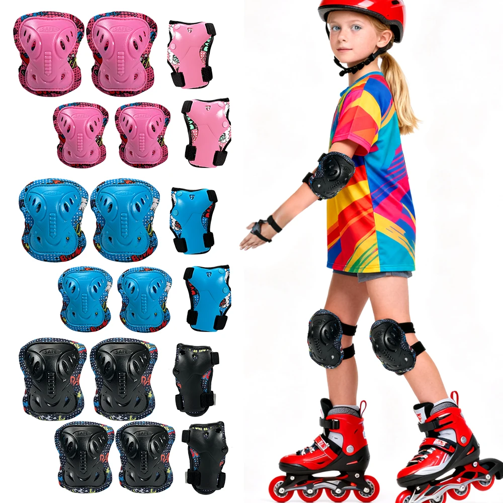 AliExpress XQWOXQ 6 in 1 Kids Knee Pads and Elbow Pads with Wrist Guards Set - for Roller Skates, Cycling, BMX Bike, Skateboard, Inline Skating