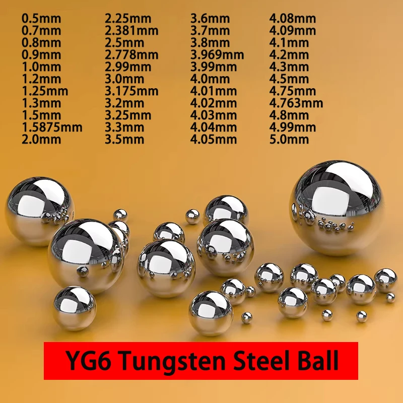 

Tungsten Steel Ball High Precision Solid Smooth Bearing Balls Dia 0.5mm-5mm Industrial Wear-resistant Parts