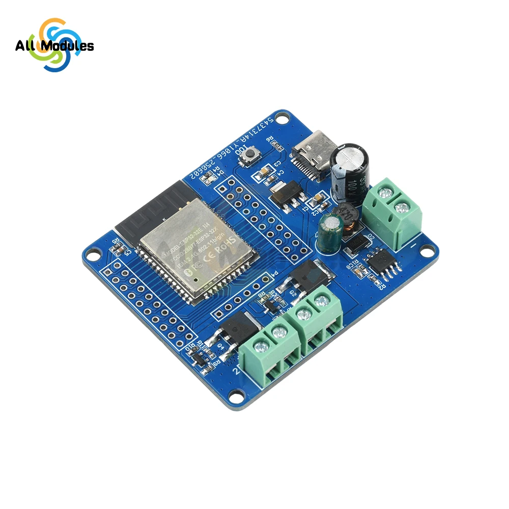 DC 5-60V Modul Sakelar Mos Ganda/Quad On-Board Modul Esp32-32E WiFi dan Papan Pengembangan Bluetooth Tipe C