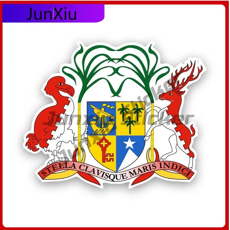 

Mauritian Coat Of Arms Sticker Uv Protected Mauritius Flag Mus Mu Coa Car Sticker Vinyl Decal Waterproof Durable For Car Window