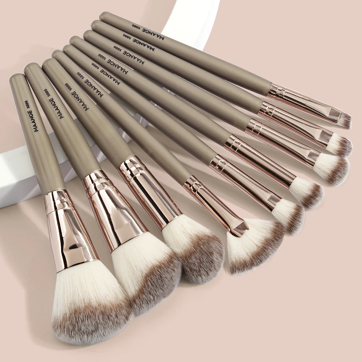 MAANGE 9PCS Makeup Brush Set Foundation Concealer Eyeshadow Blush Brush Premium Cosmetic Makeup Tools for Blending Liquid Cream