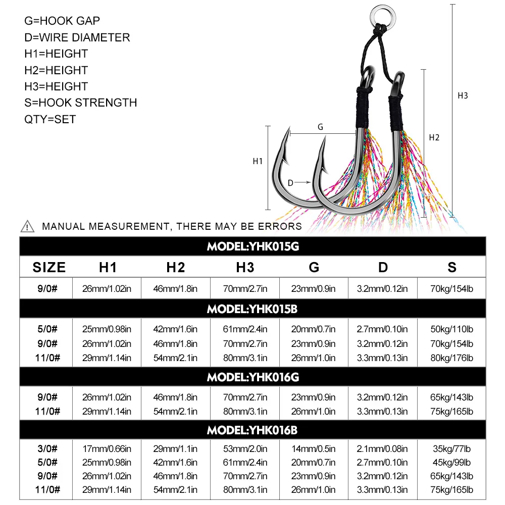 Fishing Hook Slow Jigging Cast Jigs Assist Hook Barbed Single Jig Hooks Thread Feather Pesca High Carbon Steel Fishhook 2colors