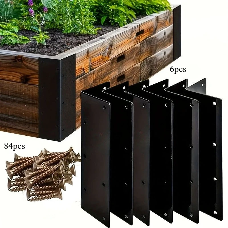 Thickened 90 Degree Garden Fence Bracket Connector, Full Chip Fixed Corner Code Layer Board Support Fence Post Fixing Accessorie