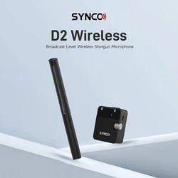 New SYNCO D2 Wireless Shotgun Microphone with Noise Cancellation Transmission for Camera Studio Condenser Mic