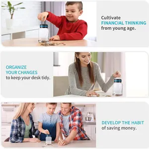 بنك الخنزير الإلكتروني مع LCD رقمي ، عد العملات المعدنية ، صندوق الادخار ، جرة التخزين ، الدولار الأمريكي ، اليورو ، عداد النقود ، الهدايا أفضل 8 صندوق حفظ نقدي للمبيعات - رقم 8