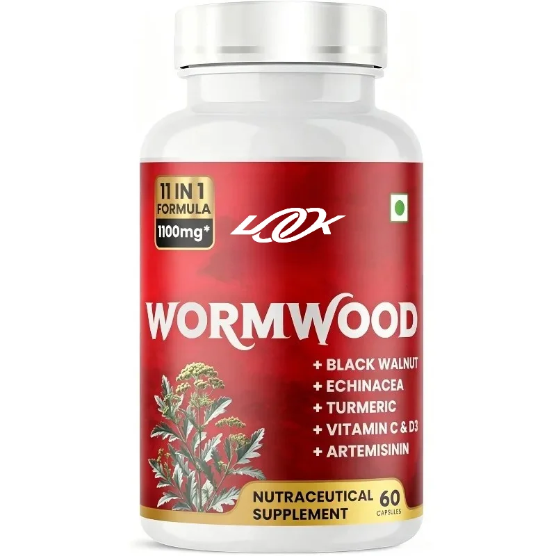 Wormwood Sweet Artemisia Black Walnut, Lilac, Garlic, Turmeric, and Echinochloa 60 Capsules - Plant Herbal Hybrid Supplement