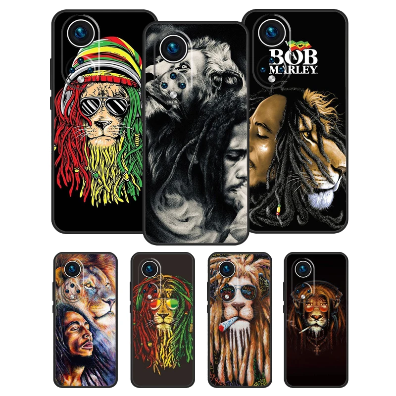 Rasta Lion Reggae Bob Marleys For Huawei Honor 50 X9 X8 X7 Magic4 Pro P50 P20 P40 P30 Lite P Smart Z 2021 Nova 5T Case