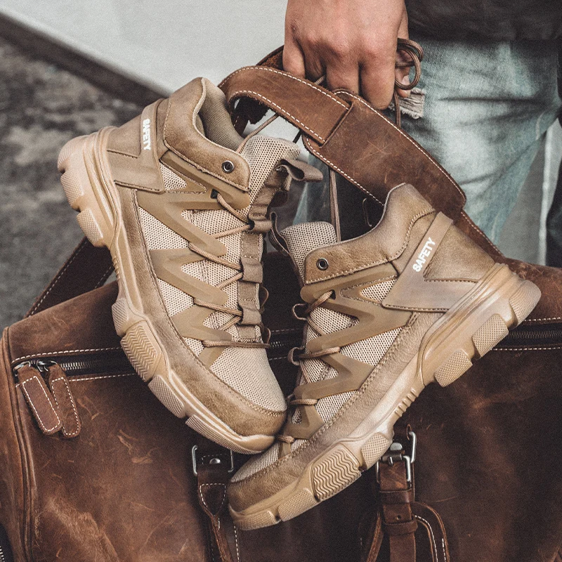 Imagem -06 - Novas Botas de Trabalho Sapatos de Segurança Indestrutíveis Homens Sapatos de Dedo do pé de Aço à Prova de Punctura Tênis de Trabalho Calçados Masculinos Sapatos de Segurança Adultos