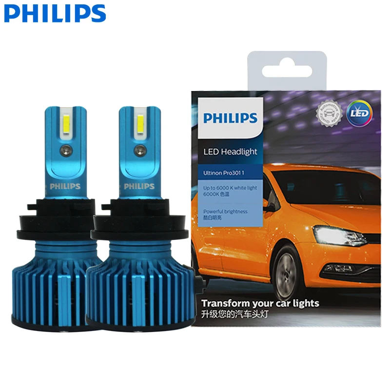 Philips LED H11 H8 H16 Ultinon Pro3011 PGJ19 40W Car Head Lamps 6000K Bright White LED Upgarde Fog Light 11362U3011X2