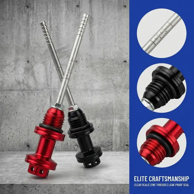 CNC Engine Oil Dip Stick for Motorcycle Body Parts Versatile Oil Filter with Easy Oil Level Reading