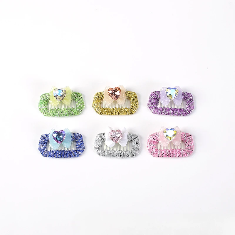 Pet Groom Cat Hair Clip Colorful Scallion Wrapped with Rope Diamond Pet Headwear Decoration Dog Hair Clip Multiple Specification