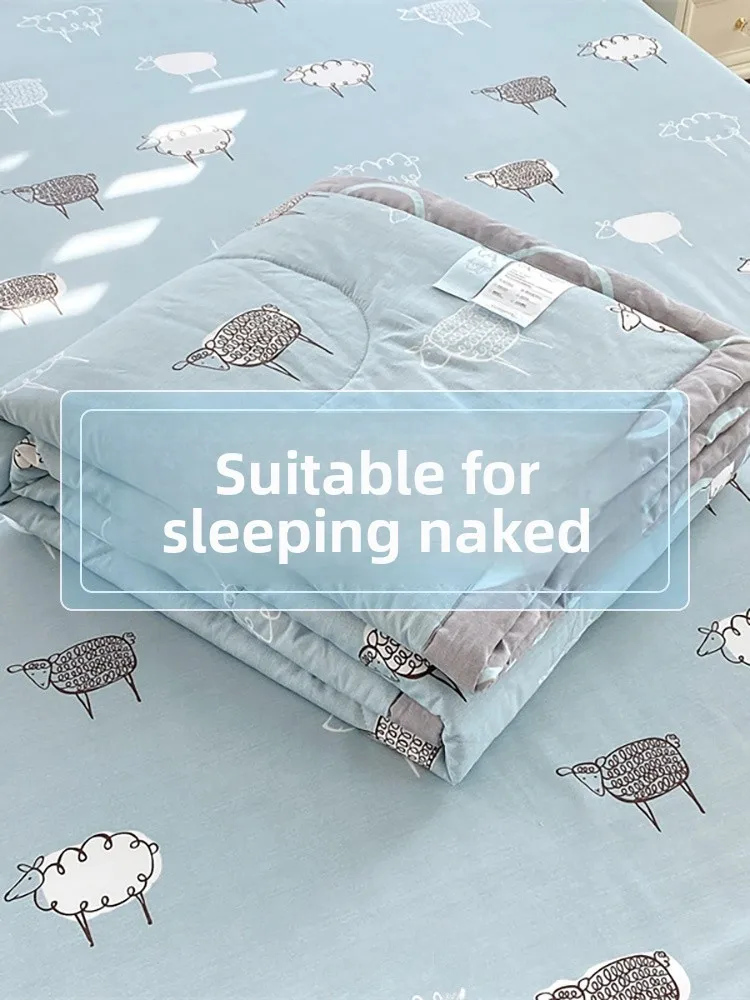 

Летний легкий комплект постельного белья из чистого хлопка, 4 предмета, для кондиционированных помещений, односпальный, с наполнителем из волоконного винила