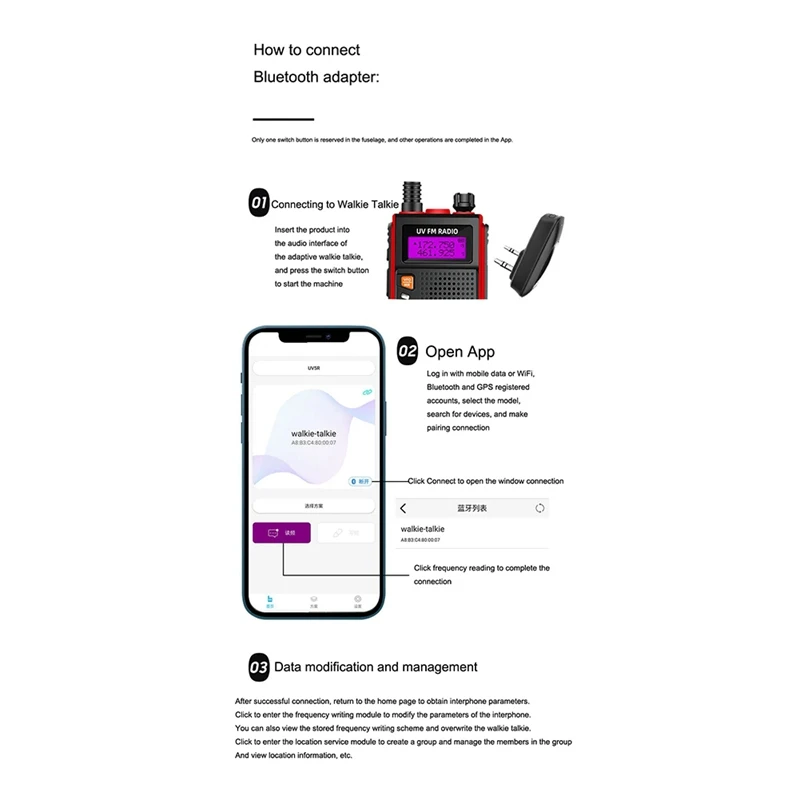 Baofeng وwalkie Port Walkie ، جهاز اتصال ، USB ، بلوتوث لاسلكي ، محول برمجي ، 4.2 ، راديو S