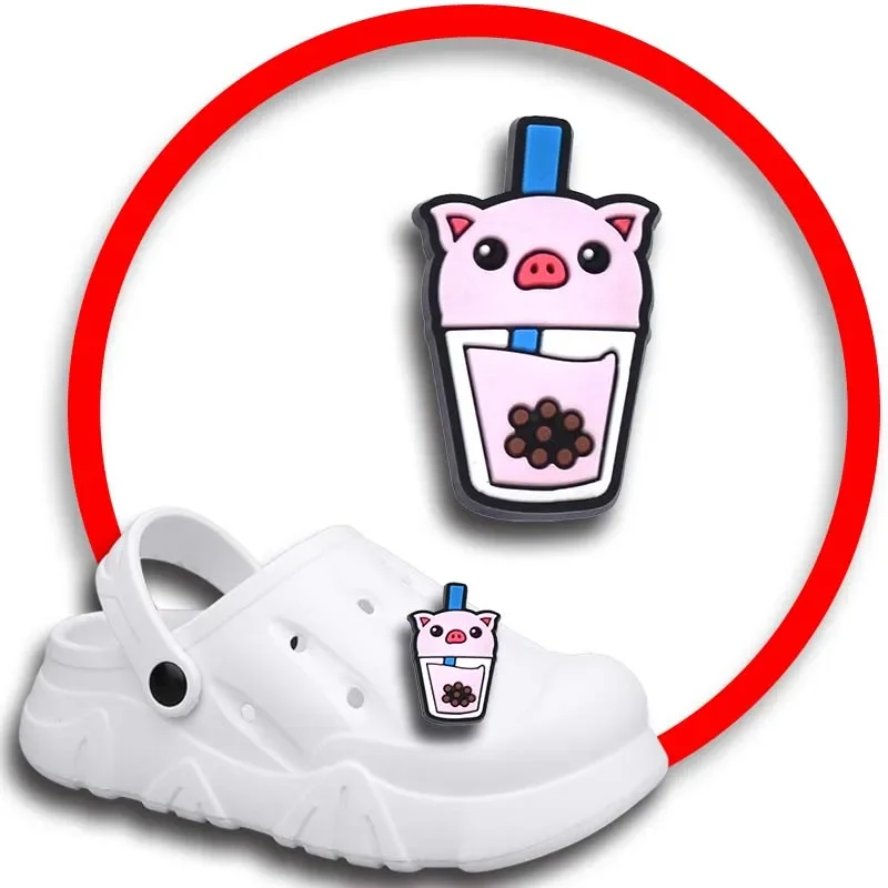 Trinken Milch Tee Schuh Charms für Krokodile Sandalen Frauen verstopft Stifte Schuh dekorationen Zubehör Männer Abzeichen Kinderschuhe Zubehör