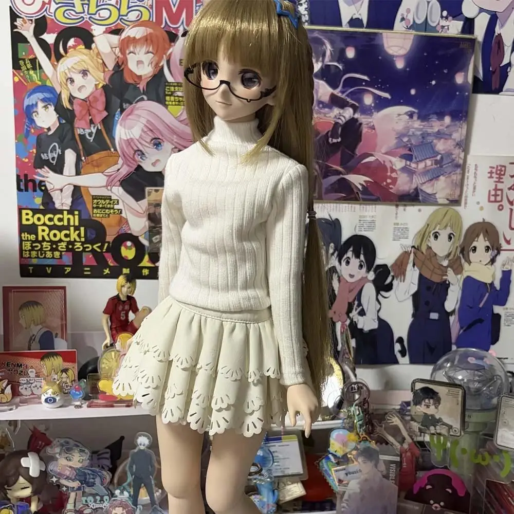 New Doll Clothes for 1/3 1/4 1/6 Bjd Doll Knit High Collar Sweater Pleated Skirt Leg Sock Girl Diy Toy Dress Up Doll Accessories - view 2