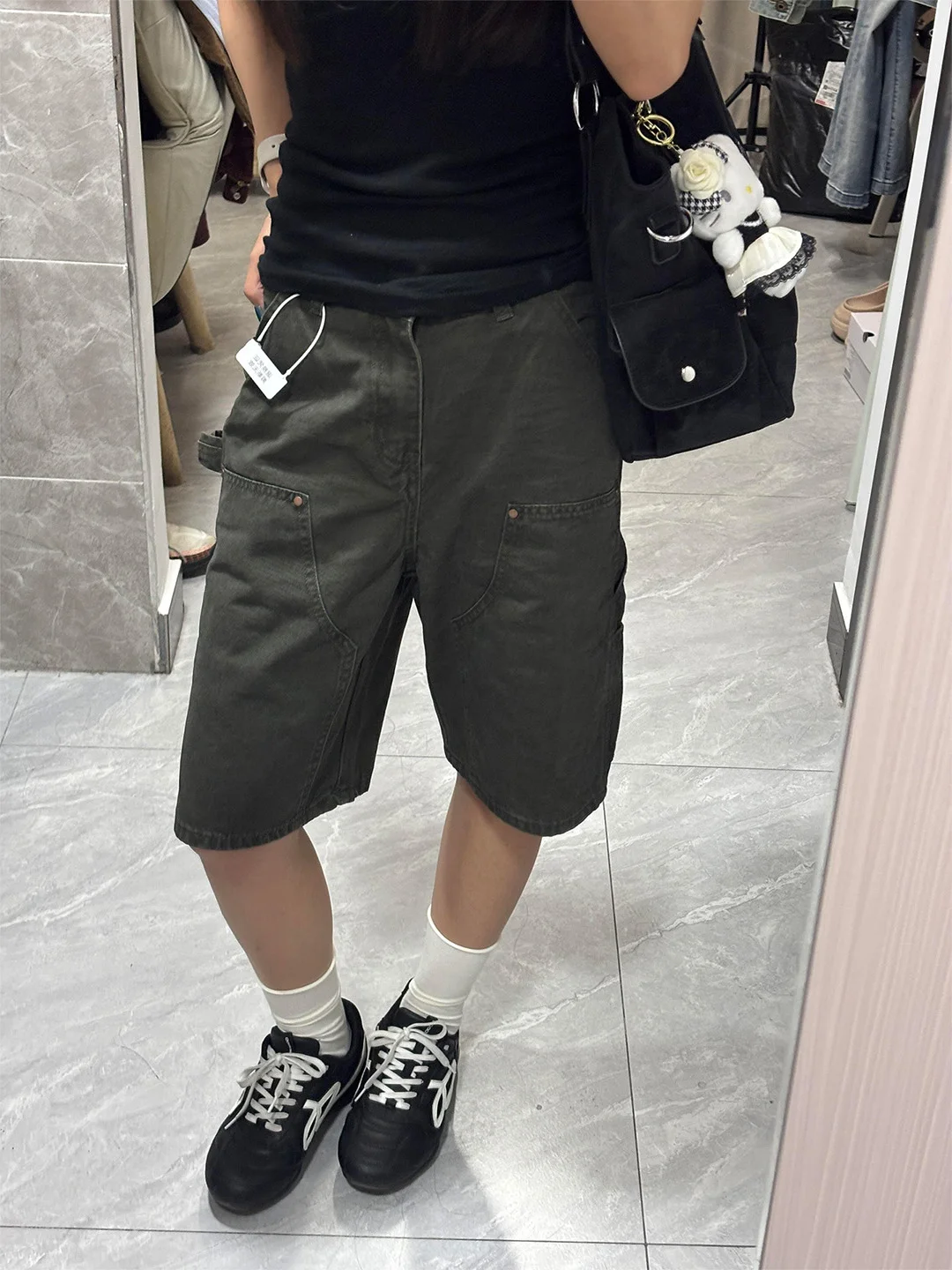 

Summer 2026 Slimming American Retro Wide Leg Jeans Loose Thin Military Green Five-Point Denim Pants High Waist Loose Fit Ladies