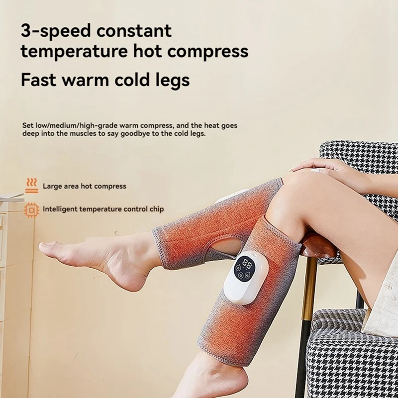 Red Light Therapy Leg Massage Calf Air Compression Massage With Heat For Pain Relief 3 Intensities 3 Modes Relax Muscles