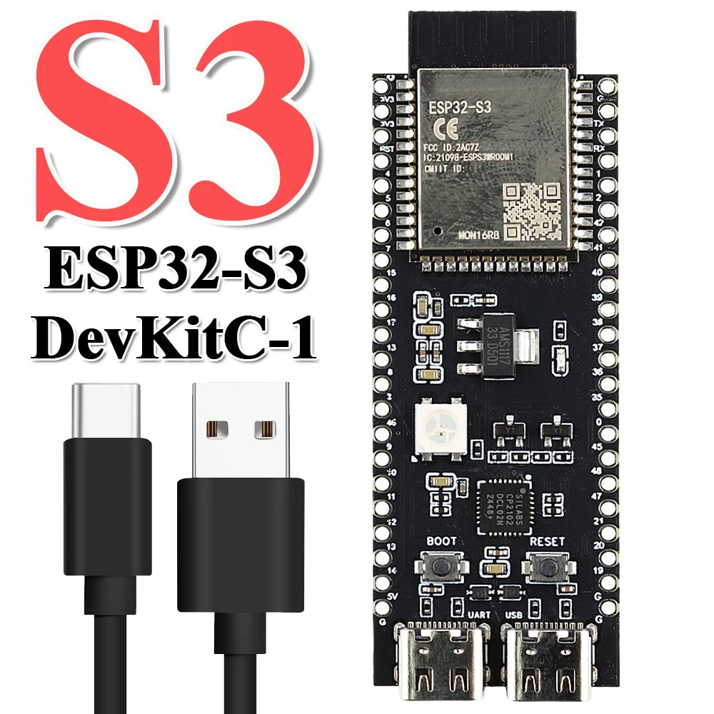 placa-de-desenvolvimento-esp32-s3-devkitc-1-bt-24g-wifi-para-arduino-16mb-flash-8mb-psram-44pin-cp2102-tipo-c-n16r8-esp32-s3